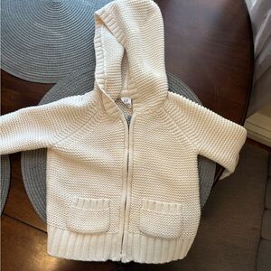 GAP Cozy Cream Knit Baby Hoodie